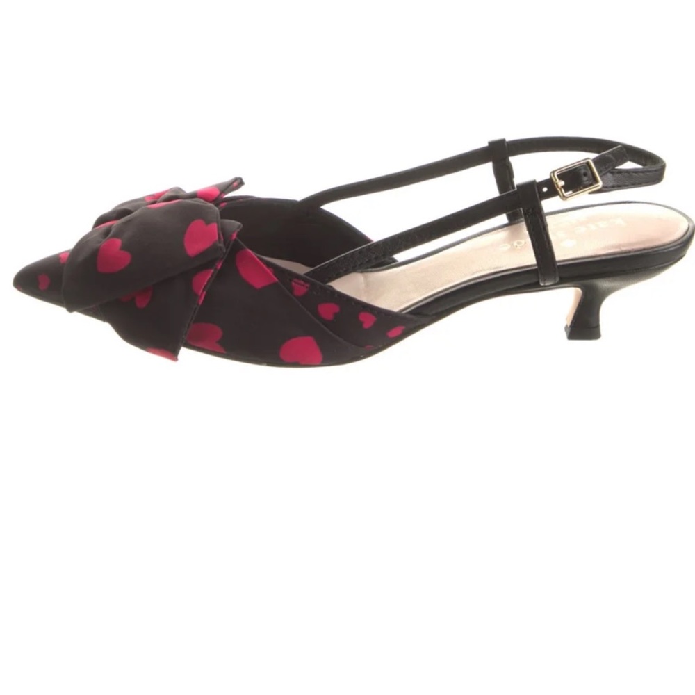Kate Spade Daxton Bow Sling-back Mules with Kitten Heels